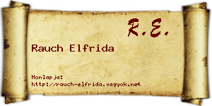 Rauch Elfrida névjegykártya